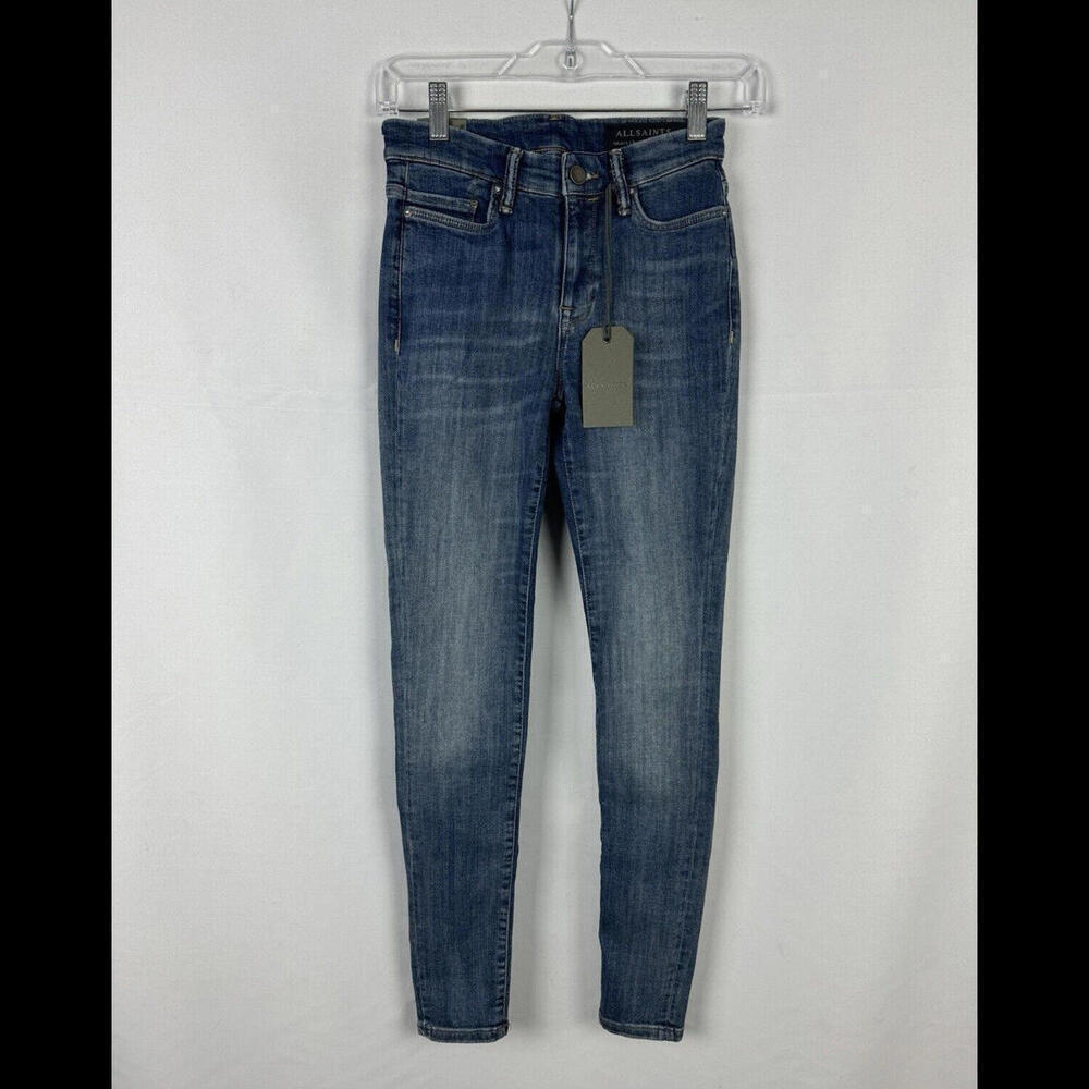 AllSaints Grace Indigo Skinny Fit Jeans Size 25 W, 27 L